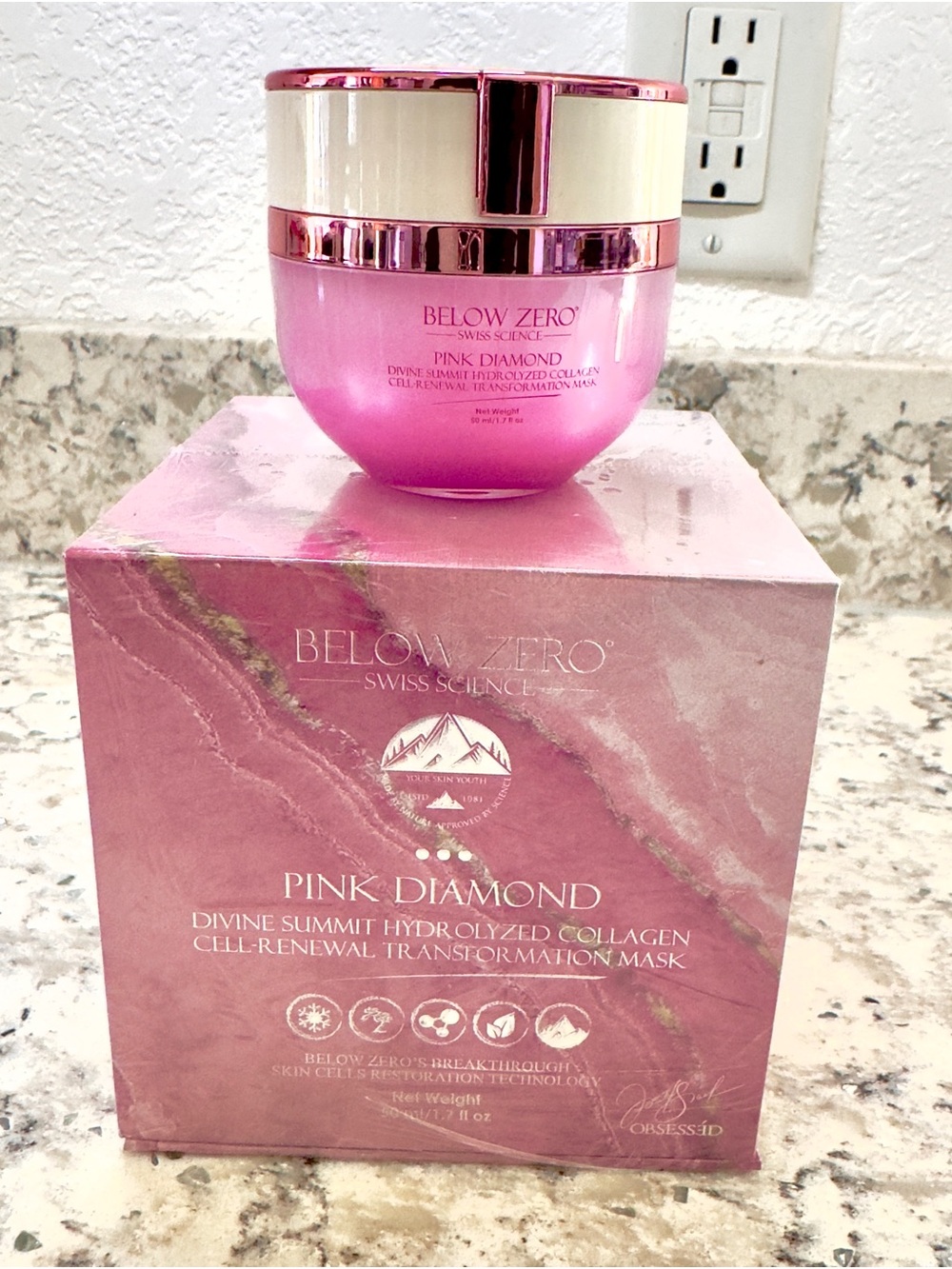Below Zero Pink Diamond Collection, Hydrolyzed Collagen Cell Renewal Mask